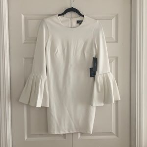 White Lulus Dress with Bell Sleeves